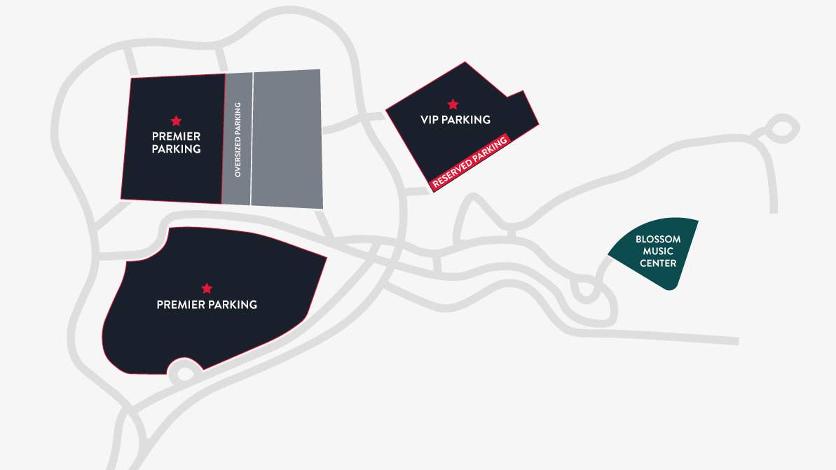 A parking map for Blossom Music Center.